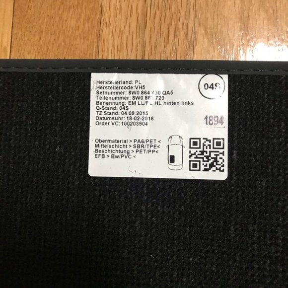 Audi A4 Carpet Floor Mat Set(2017-19)-Brand New - Picture 2 of 3
